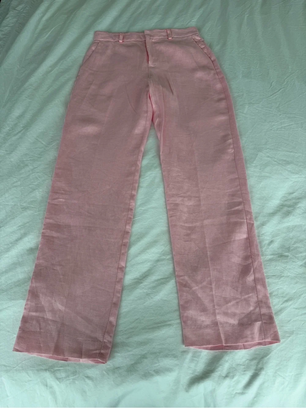 Mango Pink Linen Summer Trousers
